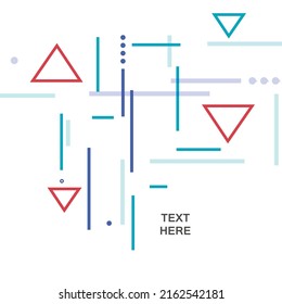 Resumen de líneas de color y triángulos en el fondo de color Formas dinámicas. Diseño de estilo simple vectorial