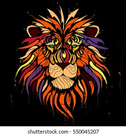 Abstract color lion