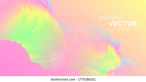 Abstraktes Farbflüssiges. 3d Muster. Pastel Dynamic Movement. Vektorkreatives Banner. Digitale Bewegung. Wave Abstrakte Farbe Flüssigkeit. Gradient Fluid Concept. Helle Bewegung. Abstraktes Farbflüssiges.