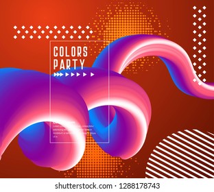 Abstract color liquid shapes - Vector