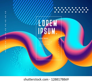 Abstract color liquid shapes - Vector