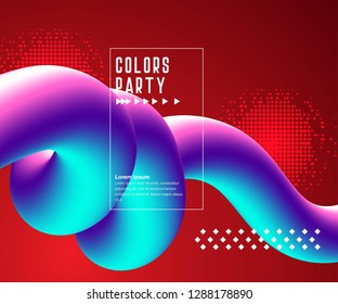 Abstract color liquid shapes - Vector