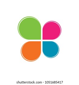 Abstract color logo in the shape of a cloverleaf vector