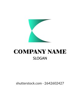 Abstract color logo simple type. Minimalistic logo. Logo shape is like an hourglass