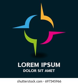 Abstract color logo . Vector illustration isolated on background .
