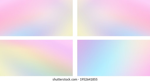 Abstract color mesh fluid gradient backround. Color tones vector illustration. Bright smooth rainbow colors background. Light purple, pink, yellow and blue colors mock up vector set