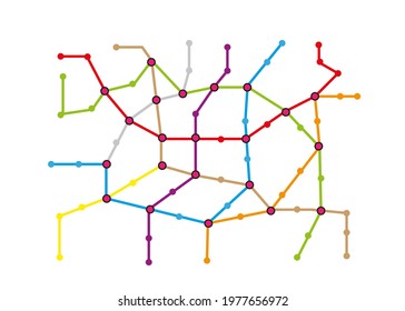 Abstract color metro scheme background. Vector illustration
