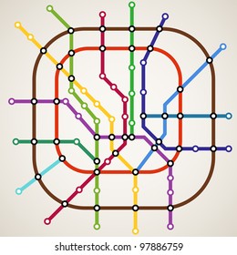 Fundo do esquema de metrô de cores abstratas