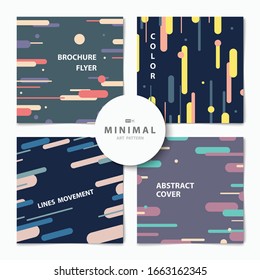 Abstract color minimal line art pattern of card set background. Use for ad, poster, card, template design, print. illustration vector eps10