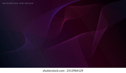 Abstract color minimalistic striped background with gradient. Modern futuristic concept with infinity wavy lines. Technology digital design