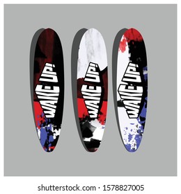 abstract color with mockup surfing board