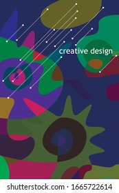 Abstract color modern geometric spots, vector background