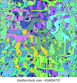 Abstract color mosaic animals vector pattern