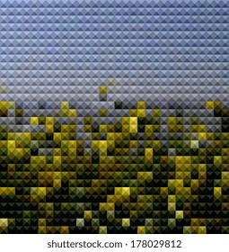 abstract color mosaic check style nature landscape
