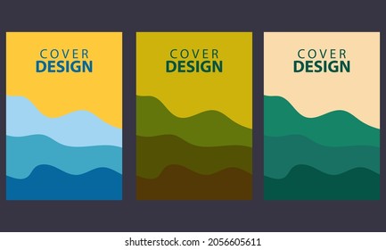 Abstract Color Mountain Landscape Vector Hand Drawn Background