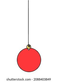 Abstract color new year toys as continuous line drawing on white background. Vector