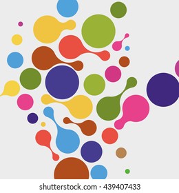 abstract color on white molecules.