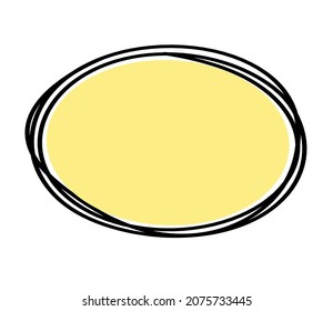 Abstract color oval as line drawing on white as background. Vector
