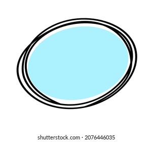 Abstract color oval as line drawing on white as background. Vector