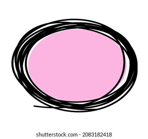 Abstract color oval as line drawing on white as background. Vector