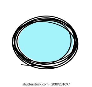 Abstract color oval as line drawing on white as background. Vector