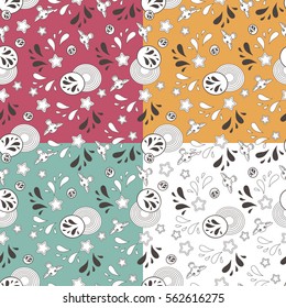 Abstract color owl drop and tower vector illustration template