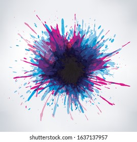 Abstract color paint splashes banner
