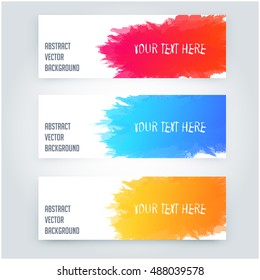 Abstract color paint splashes set for design use. Splatter template set of grunge vector. Illustration background.