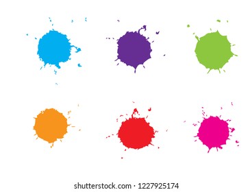 abstract color paint splatter. Paint splashes set.Vector illustration design.