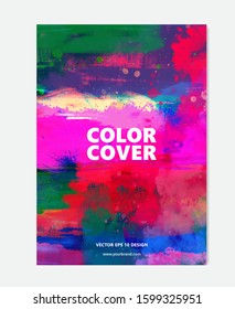 Abstract color, paint vector background, cool wall decoration, cover template, brush effect 