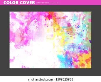 Abstract color, paint vector background, cool wall decoration, cover template, brush effect 