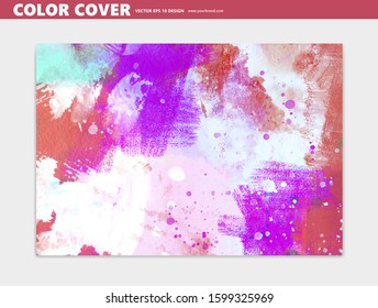 Color abstracto, fondo de vector de pintura, decoración de pared fría, plantilla de cubierta, efecto de pincel 