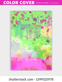 Abstract color, paint vector background, cool wall decoration, cover template, brush effect 