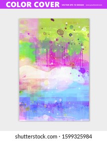 Abstract color, paint vector background, cool wall decoration, cover template, brush effect 