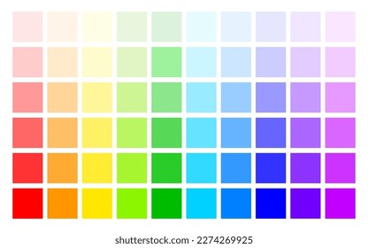 Abstract color palette. RGB concept. Color palette, warm and cool colors, spectrum. Flat design. Vector illustration.