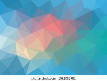 Abstract color pastel polygon vector background illustration.