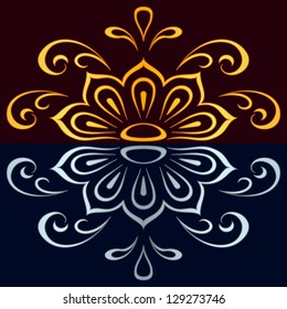 Abstract color pattern background, symbolical floral ornament. Vector
