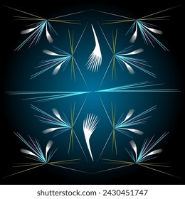 abstract color pattern of different flowers on a dark background