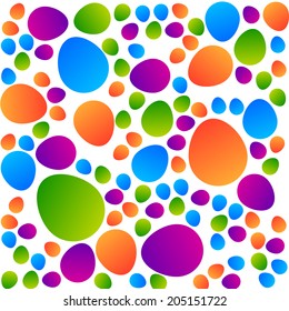 Abstract color pattern - eggs on a white background. Vector template.