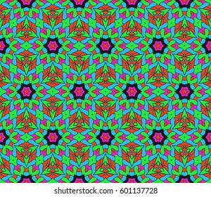 Abstract color pattern in the form of a multicolored mosaic with elements of lace and floral ornament. vector illustration. For textiles, design, wallpapers, greeting cards, products for home