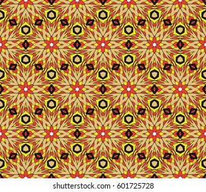 Abstract color pattern in the form of a multicolored mosaic with elements of lace and floral ornament. vector illustration. For textiles, design, wallpapers, greeting cards, products for home
