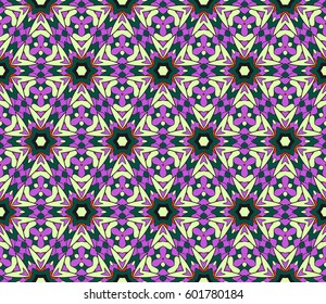 Abstract color pattern in the form of a multicolored mosaic with elements of lace and floral ornament. vector illustration. For textiles, design, wallpapers, greeting cards, products for home