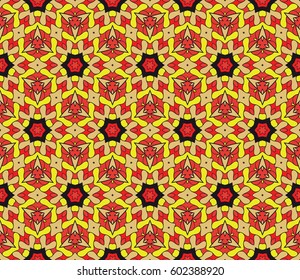 Abstract color pattern in the form of a multicolored mosaic with elements of lace and floral ornament. vector illustration. For textiles, design, wallpapers, greeting cards, products for home
