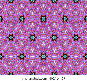 Abstract color pattern in the form of a multicolored mosaic with elements of lace and floral ornament. vector illustration. For textiles, design, wallpapers, greeting cards, products for home