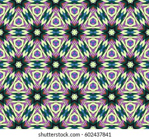 Abstract color pattern in the form of a multicolored mosaic with elements of lace and floral ornament. vector illustration. For textiles, design, wallpapers, greeting cards, products for home
