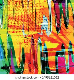 abstract color pattern in graffiti style quality illustration for your design