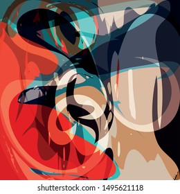 abstract color pattern in graffiti style quality illustration for your design
