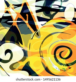 abstract color pattern in graffiti style quality illustration for your design