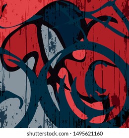 abstract color pattern in graffiti style quality illustration for your design