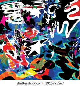 abstract color pattern in graffiti style quality illustration for your design